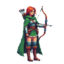 Pixel art archer character sprite generated from a text prompt