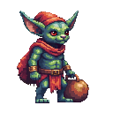 Pixel art goblin enemy character generated with AI for a 2D game